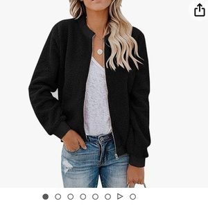 MIROL Women's Sherpa Fleece Jacket Long Sleeve Zip Up Bomber Coat